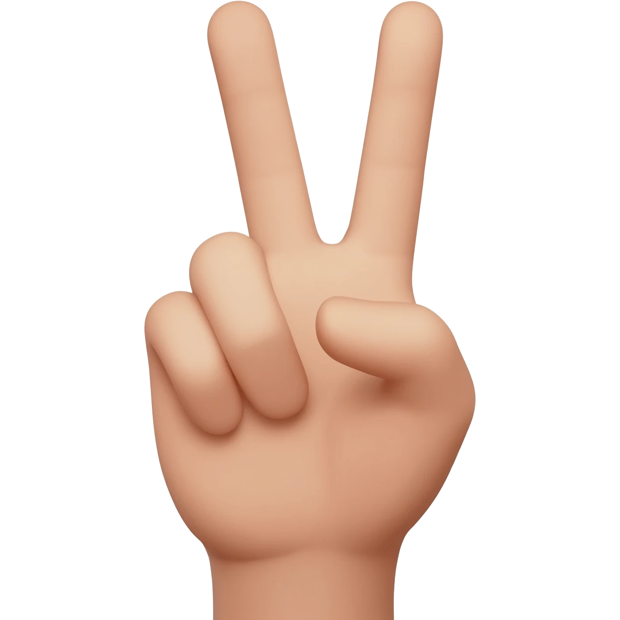 ✌️ but the fingers are bent slightly forward emoji