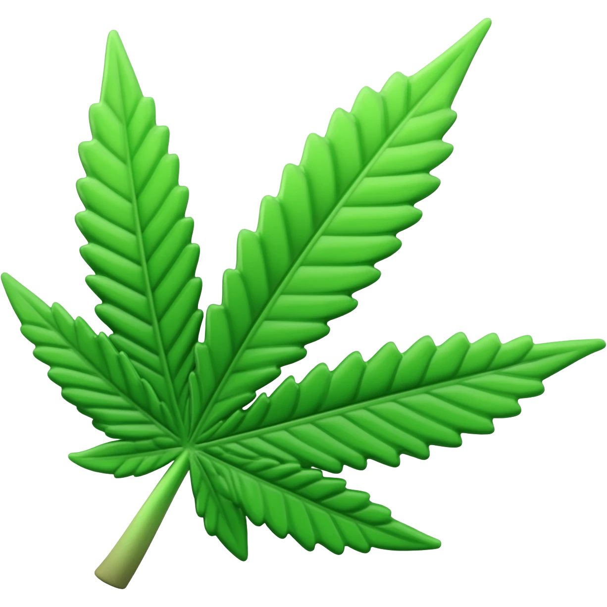 design a 3d weed leaf with clear details and good resolution. emoji