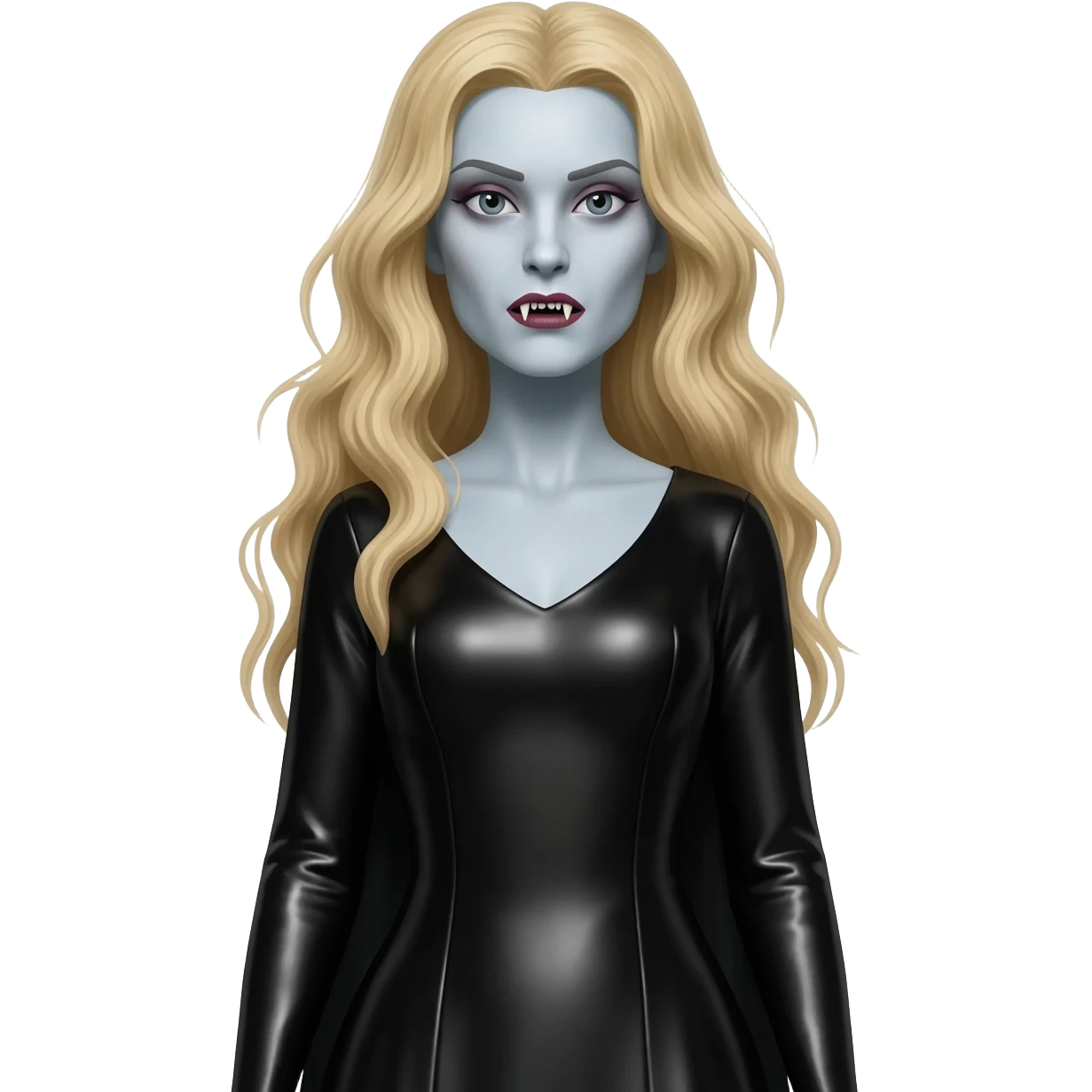 The Bride of Dracula from Universal Monsters with long blonde hair, black metallic long dress emoji