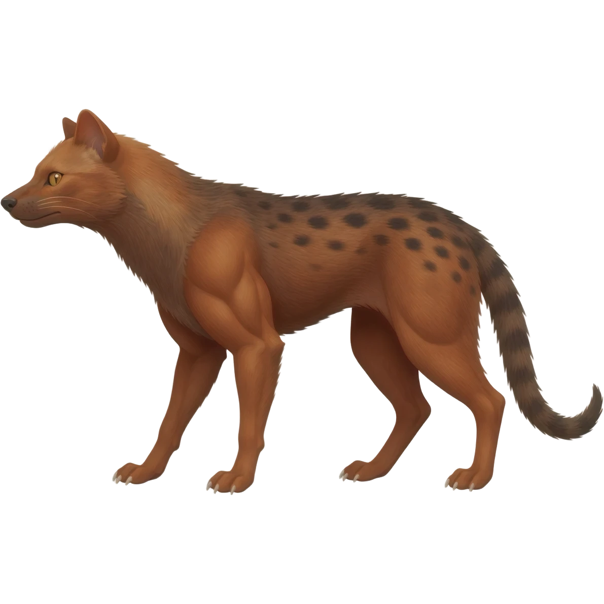 a Dhole-Borneo Cat-Weasel-animal-hybrid-creature, full body emoji