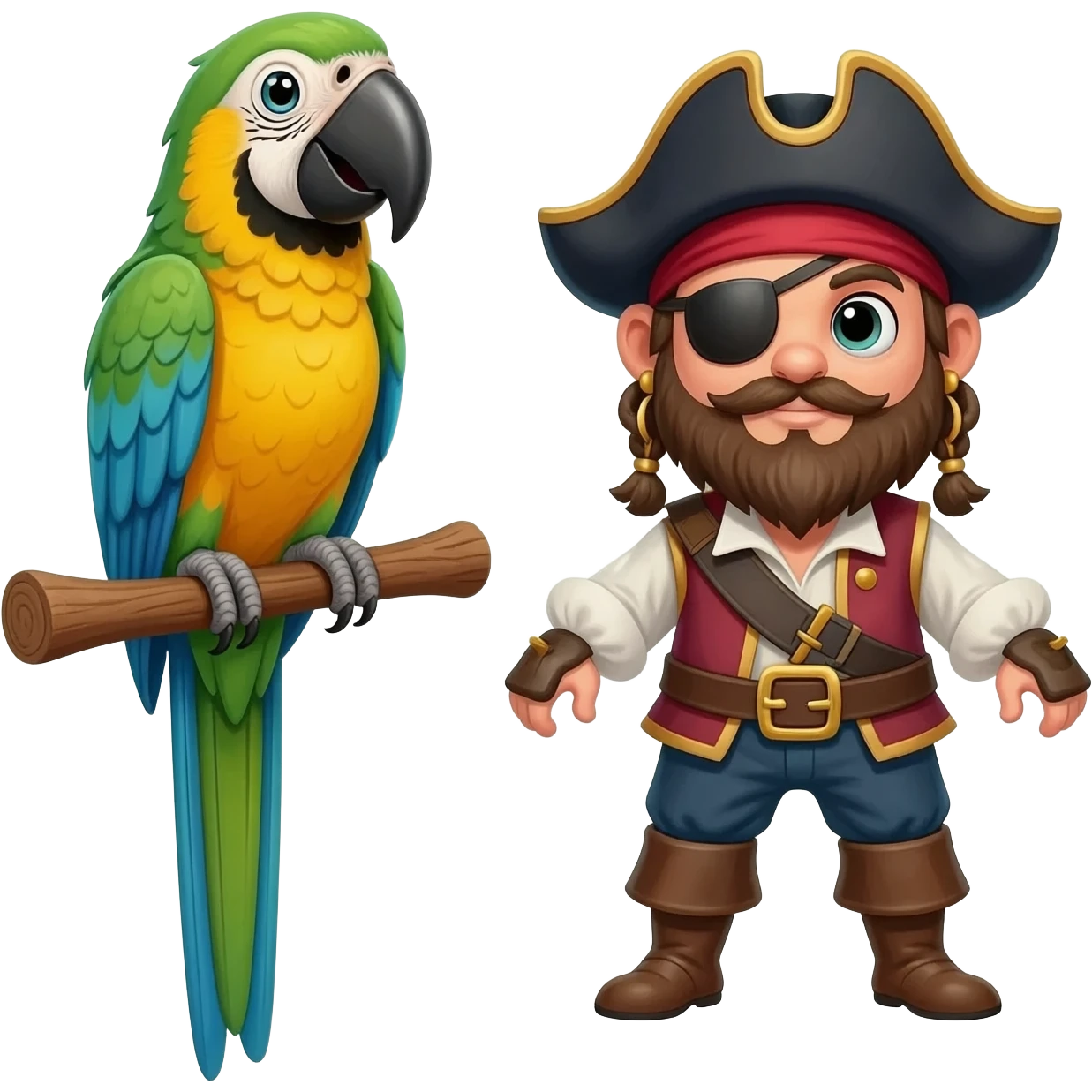 pirate and parrot emoji