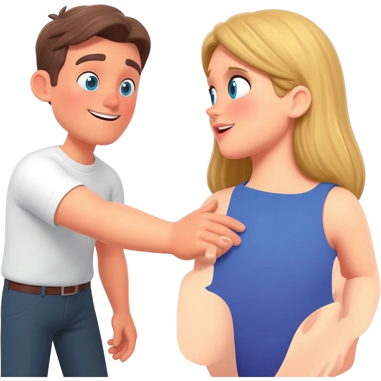 Мужчина шлёпает по жопе женщину emoji