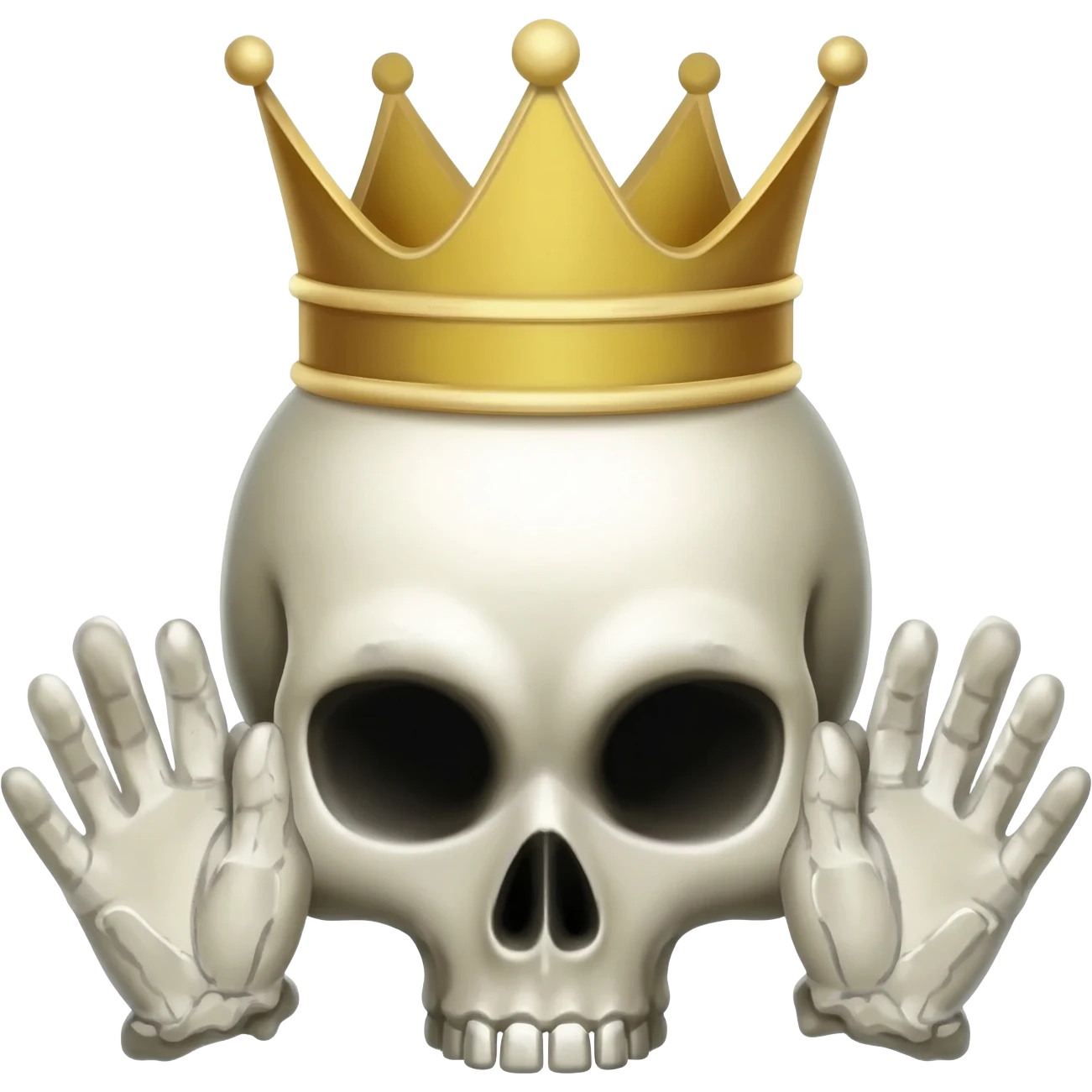 Skull with crown and 2 hands emoji emoji