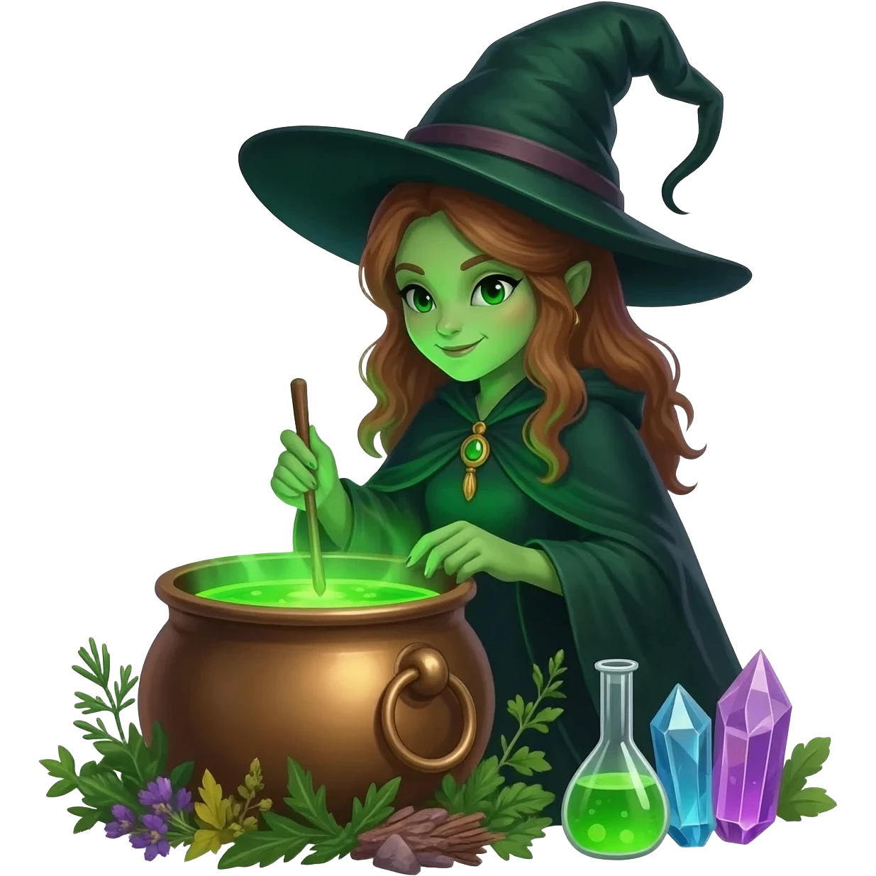 green witch cooking potion emoji