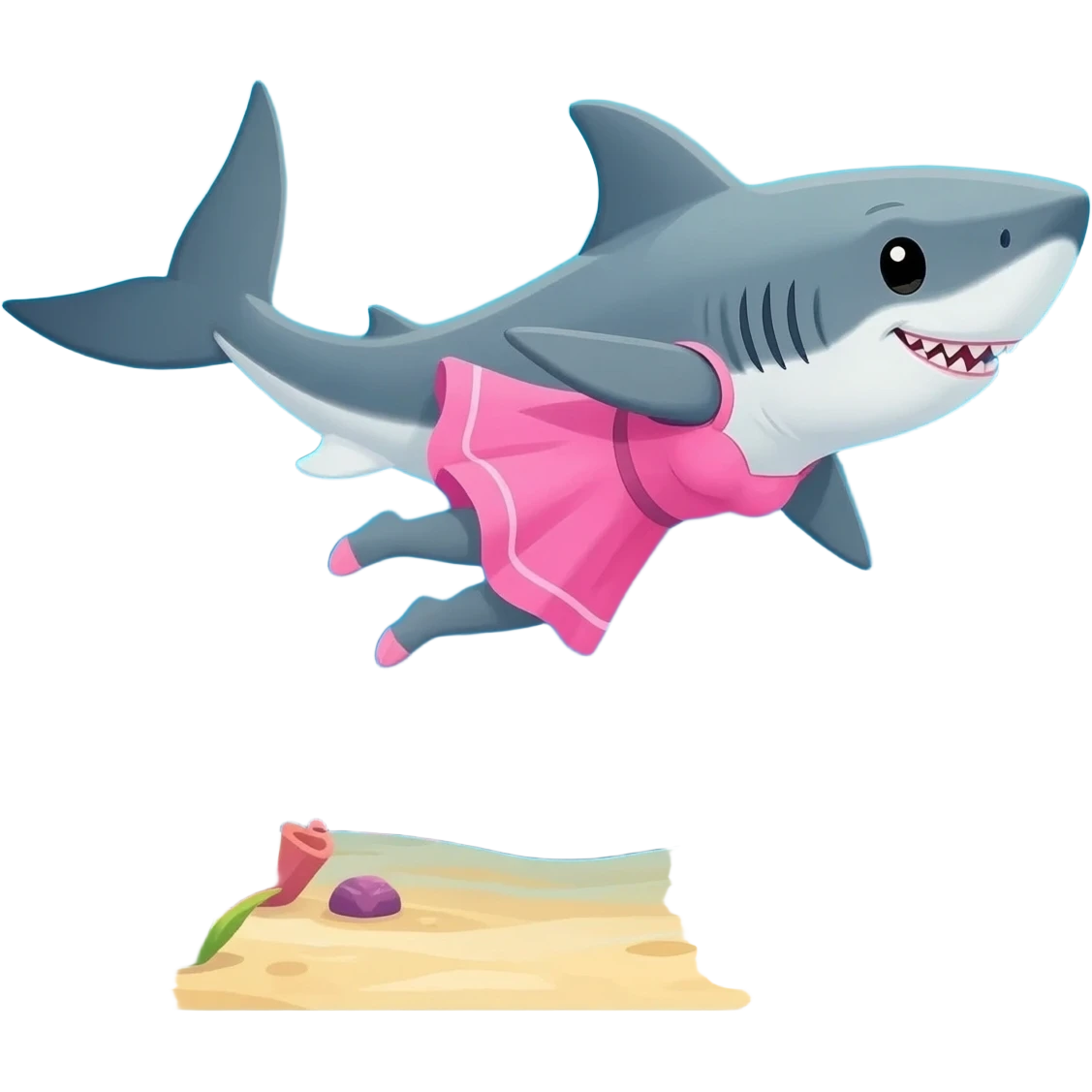 Hai mit pinken kleid emoji