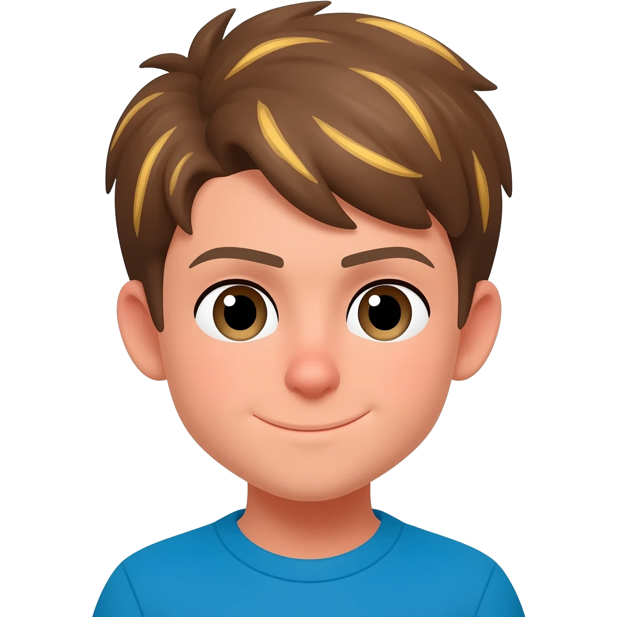 A boy. With the hair in brown and blonde in strands emoji