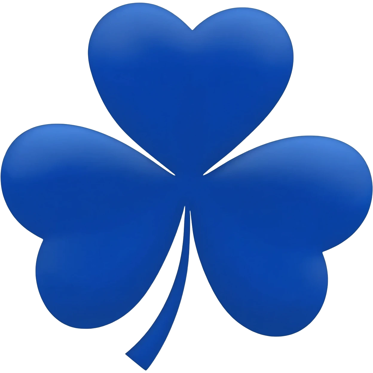 A royal blue shamrock emoji