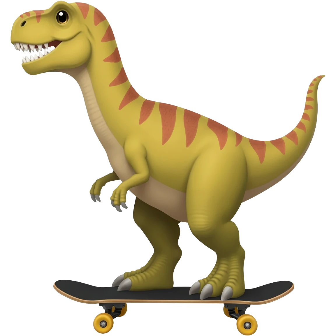Dinosaur on a skateboard emoji