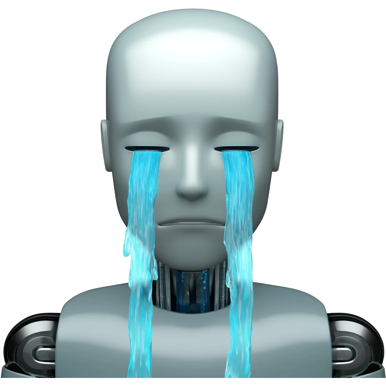 robot crying with streams of water coming out of his eyes emoji