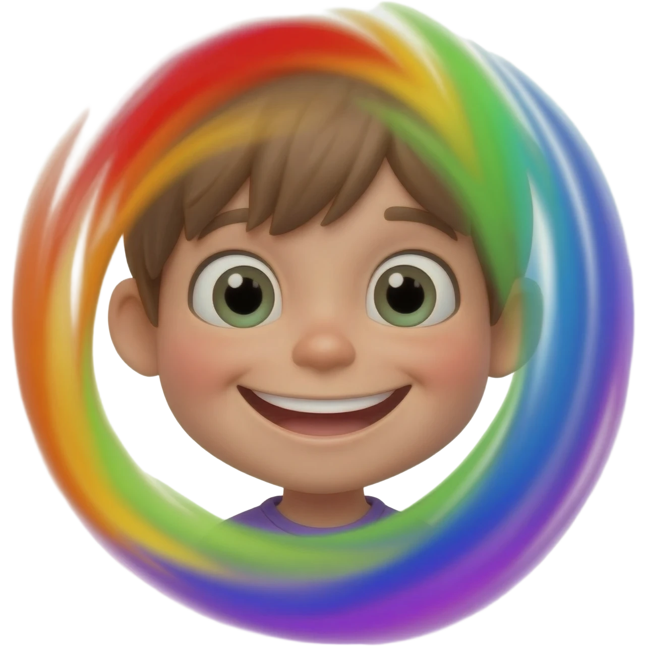 Kid smiling bright colors emoji