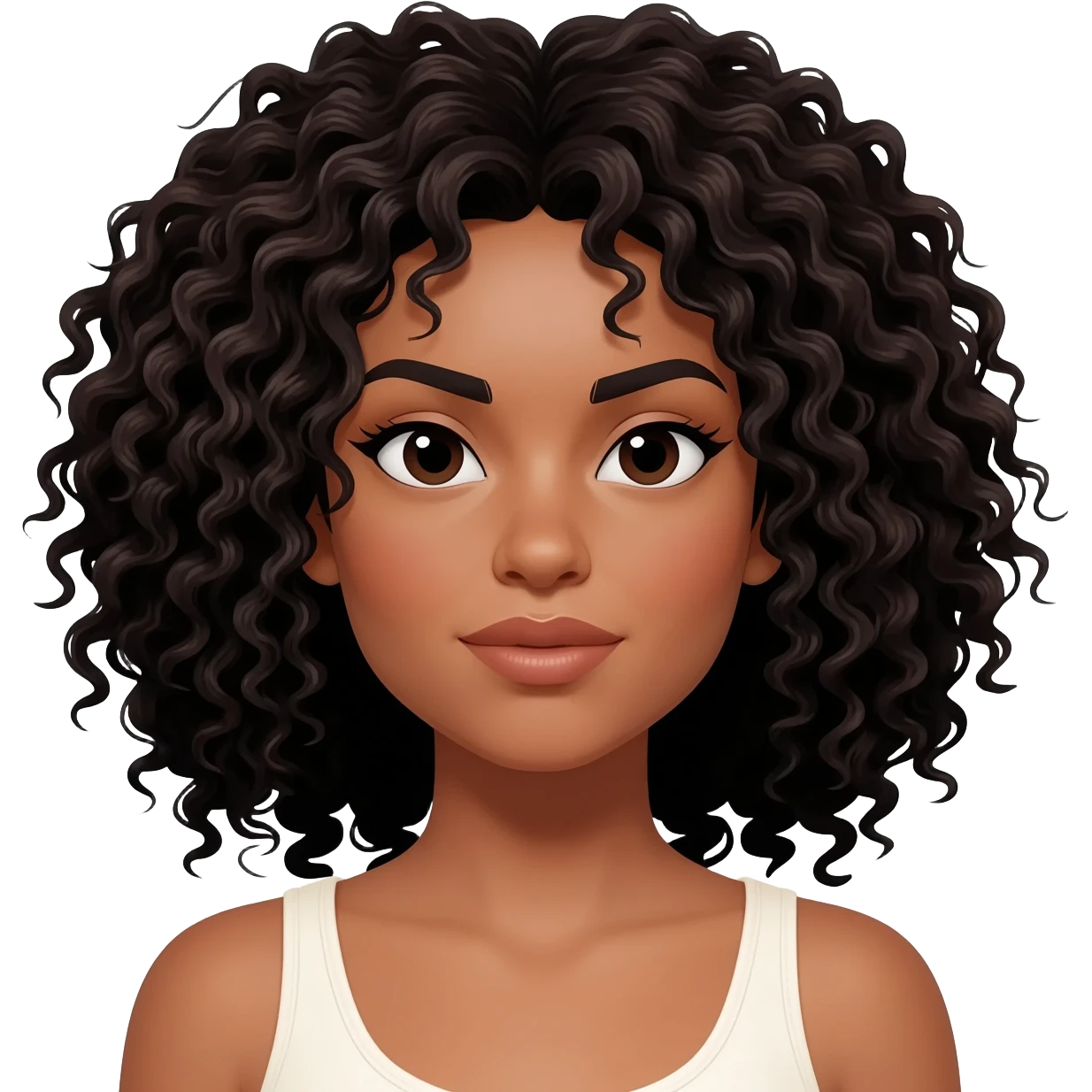 Latino queen with white skincurly black hair emoji