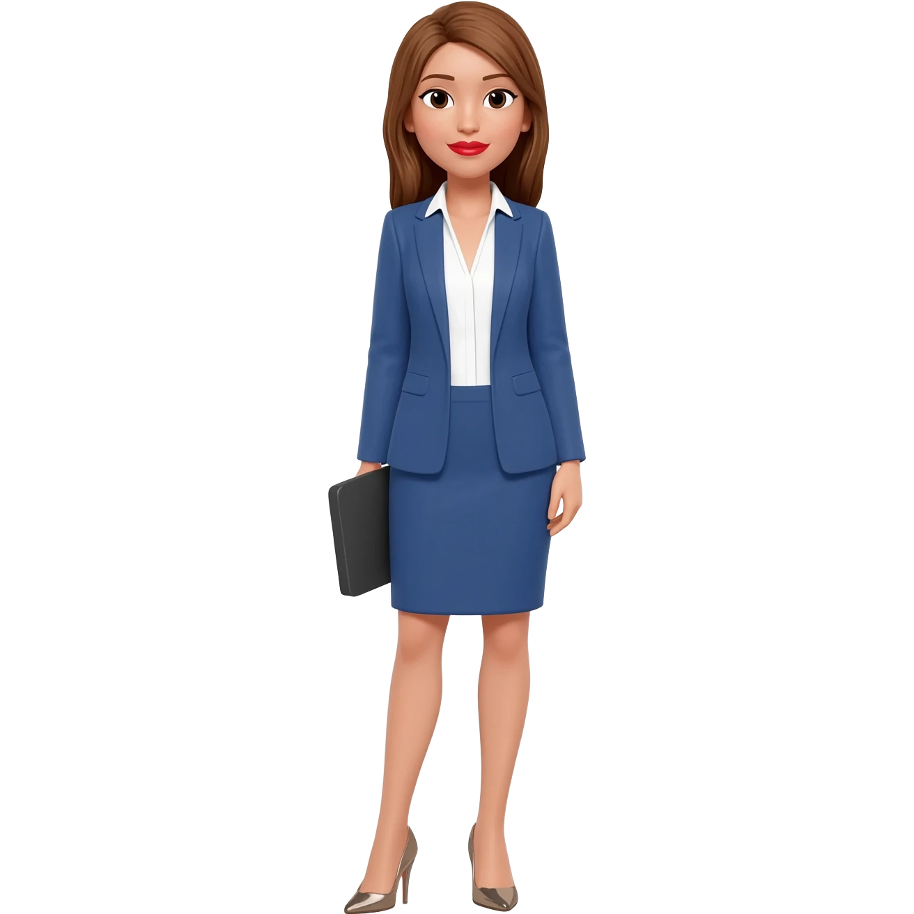 una mezcla girly de estos tres emojis 👩🏽‍💼💄👠 emoji