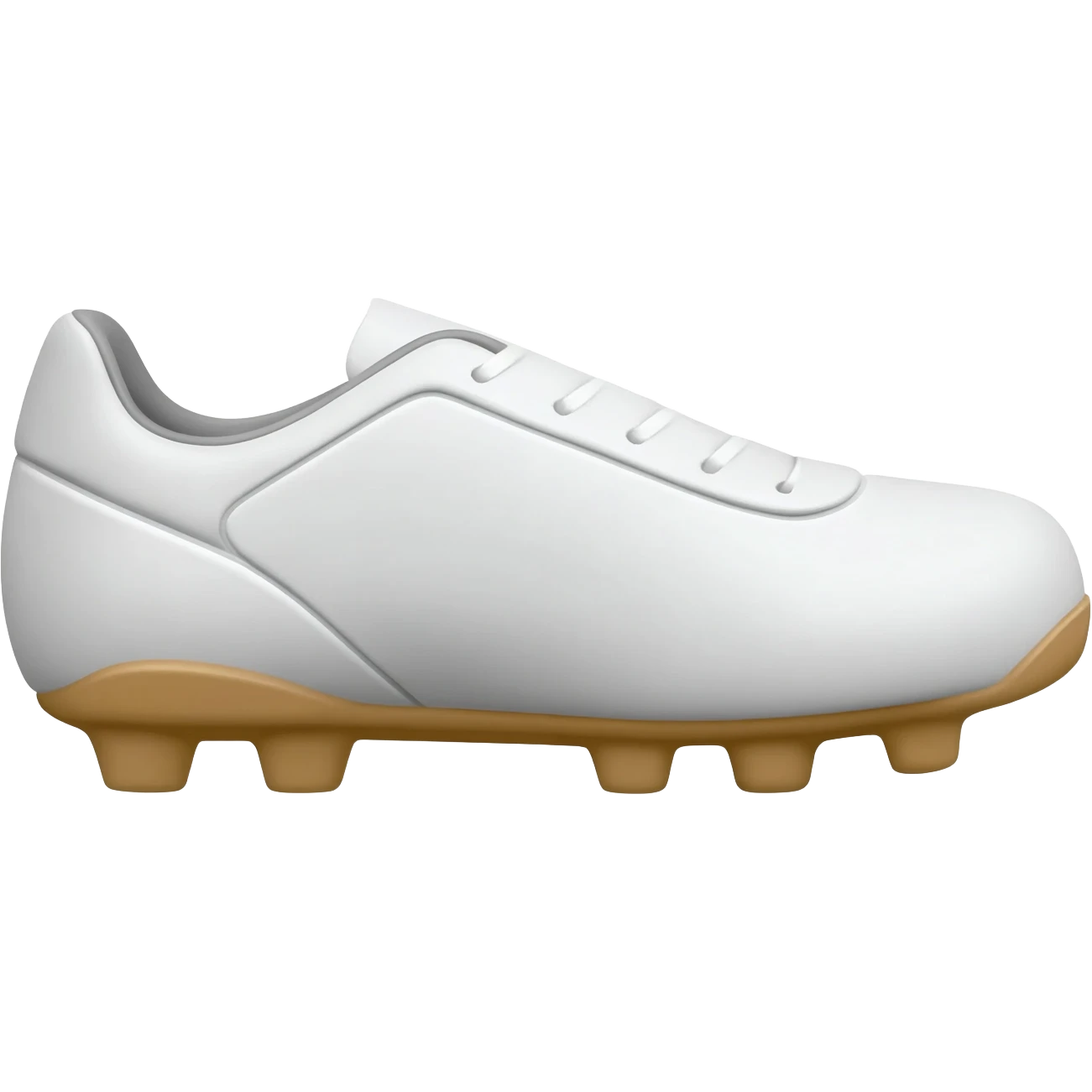 Make a soccer shoe without cleats on the bottom. It should be white with a beige sole. emoji