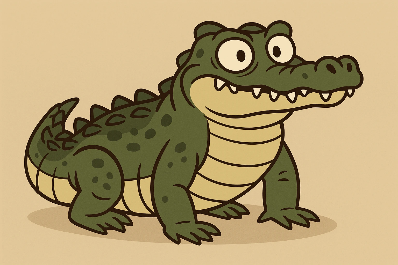 a caiman, cartoon style emoji