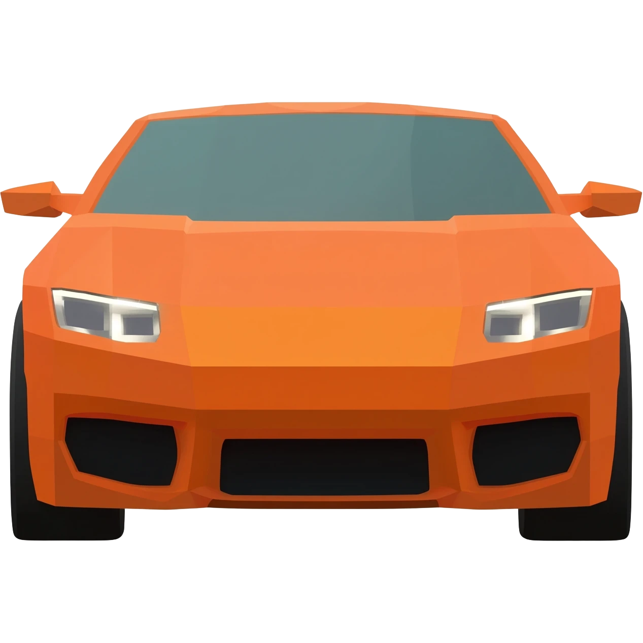 Create a orange lowpoly car at the front emoji