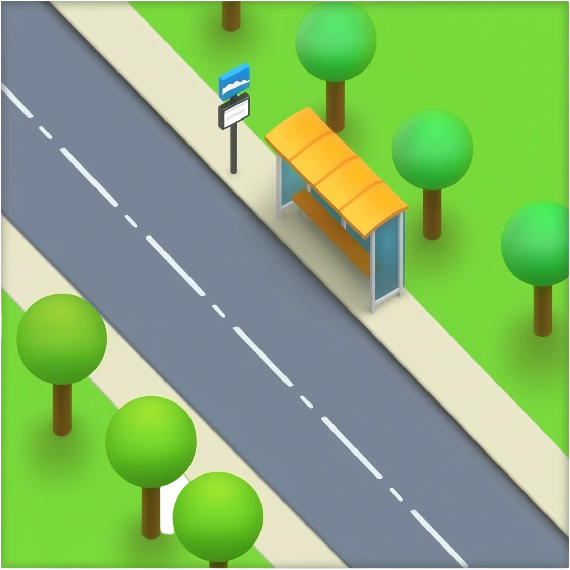 bus stop from topdown emoji