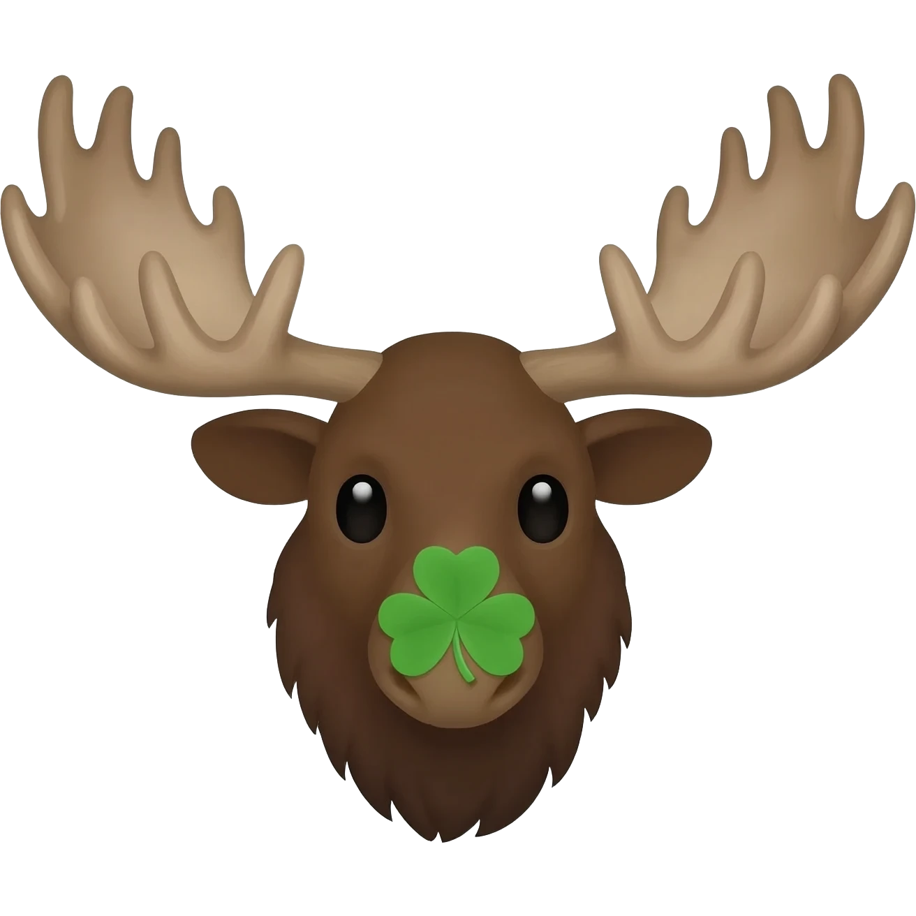 Elchkopf mit einem Glücksklee emoji