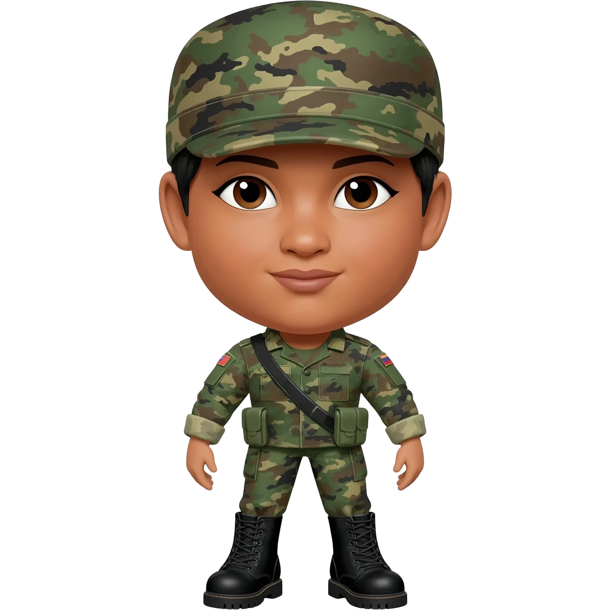 Filipino female soldier bdu 1990s with black combat boots without wearing bandolier emoji