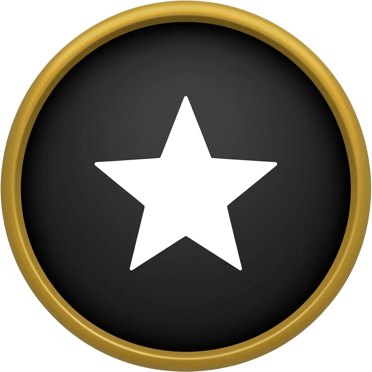 Un étoile blanche, dans un cercle noir aux bords dorés emoji