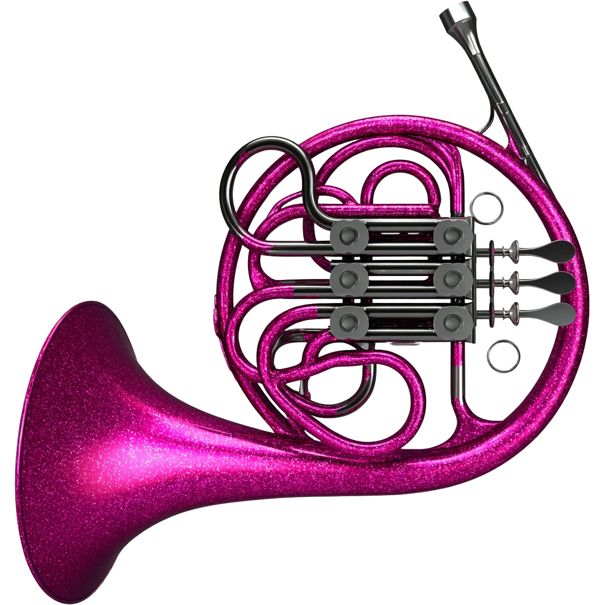 French horn with glitter and pink emoji