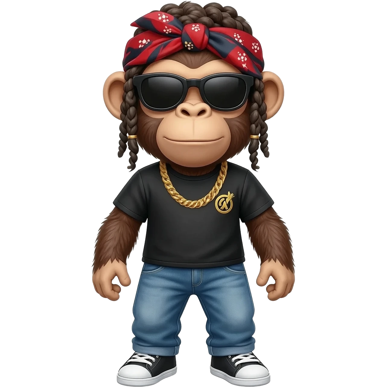 make a monkey dressed as tupac emoji