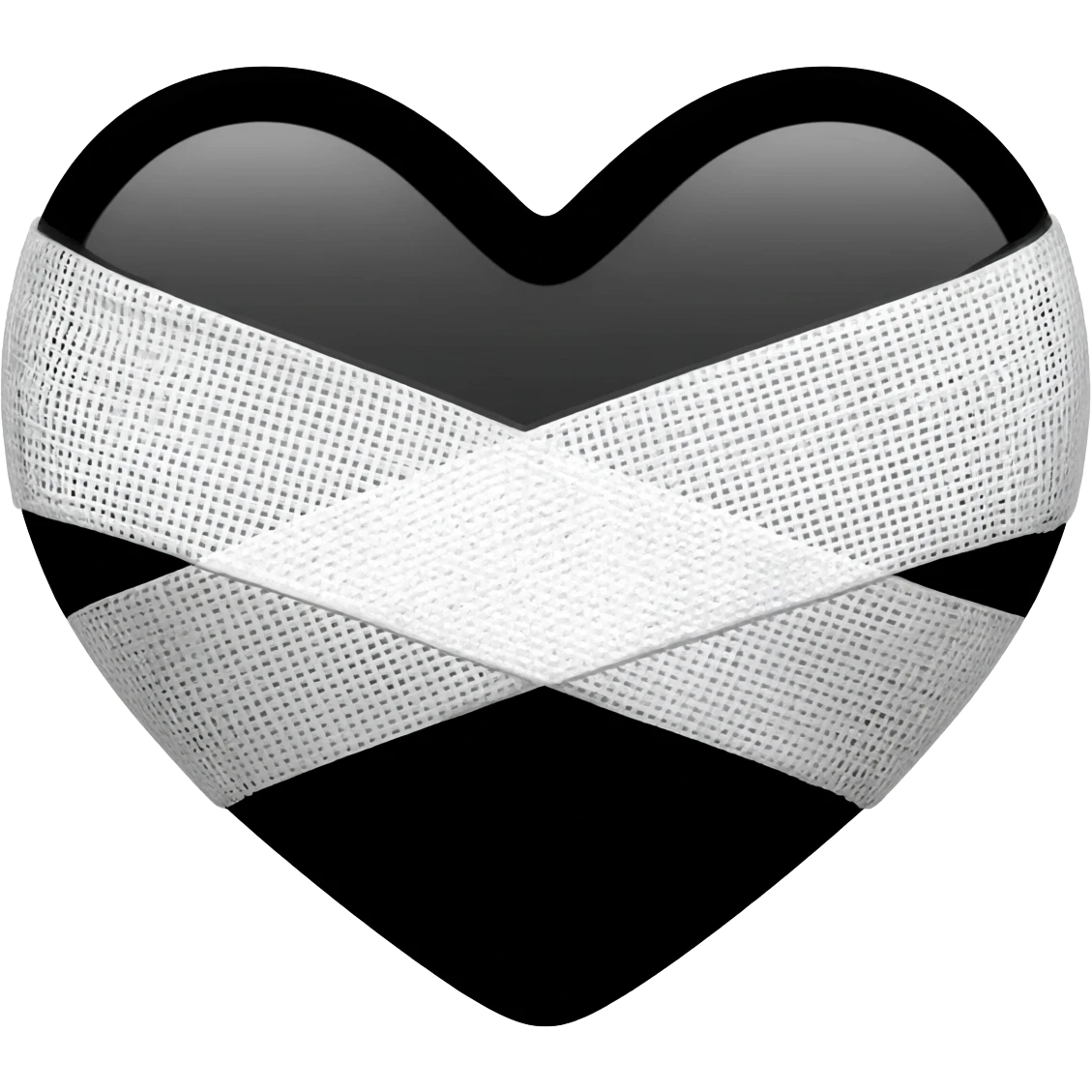 Black heart emoji bandage emoji
