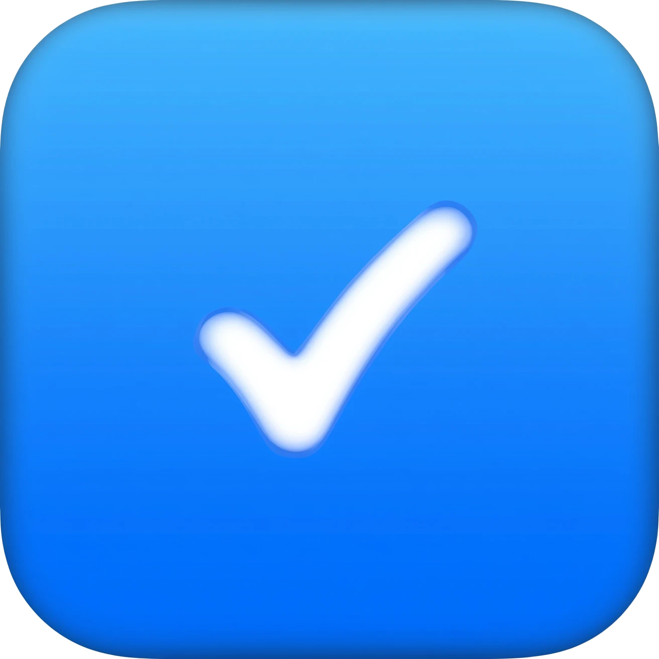 Белая галочка на синем фоне emoji