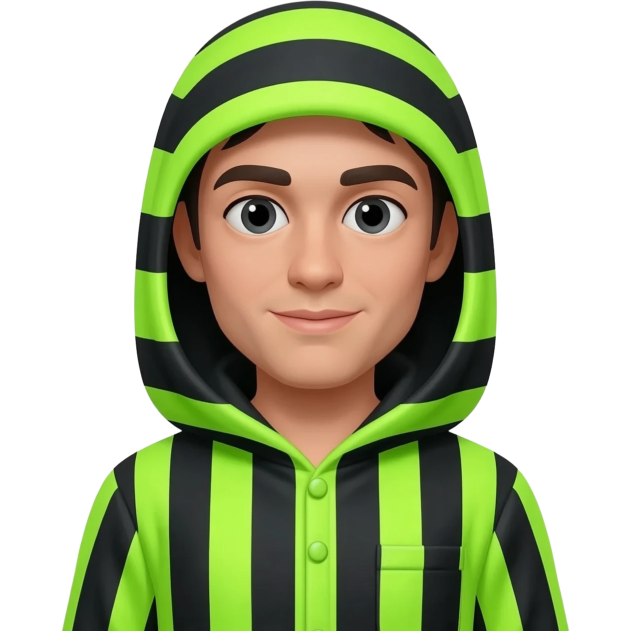 persona con pijamas rayas de campo de exterminio emoji