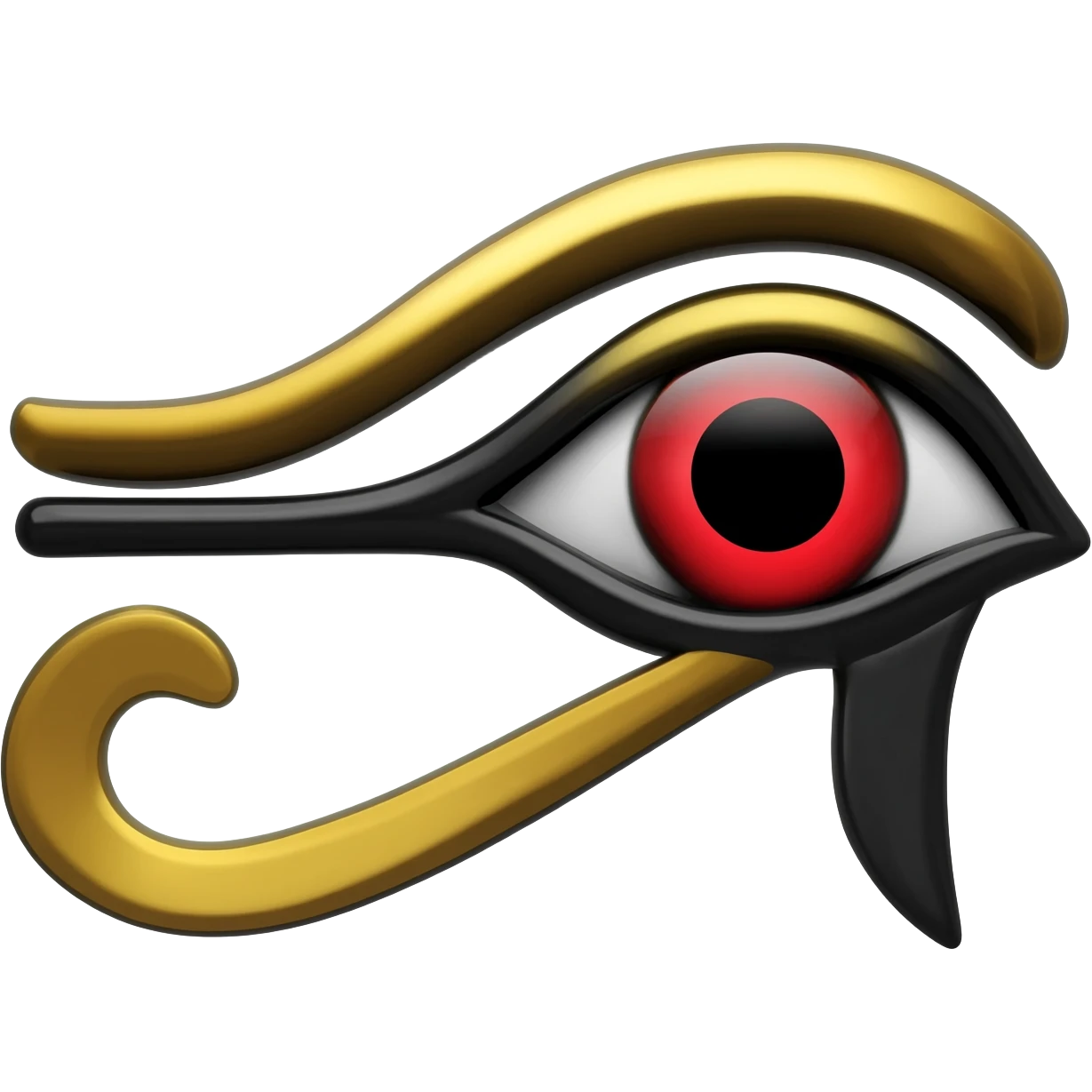 Eye of Horus black gold, red eye emoji