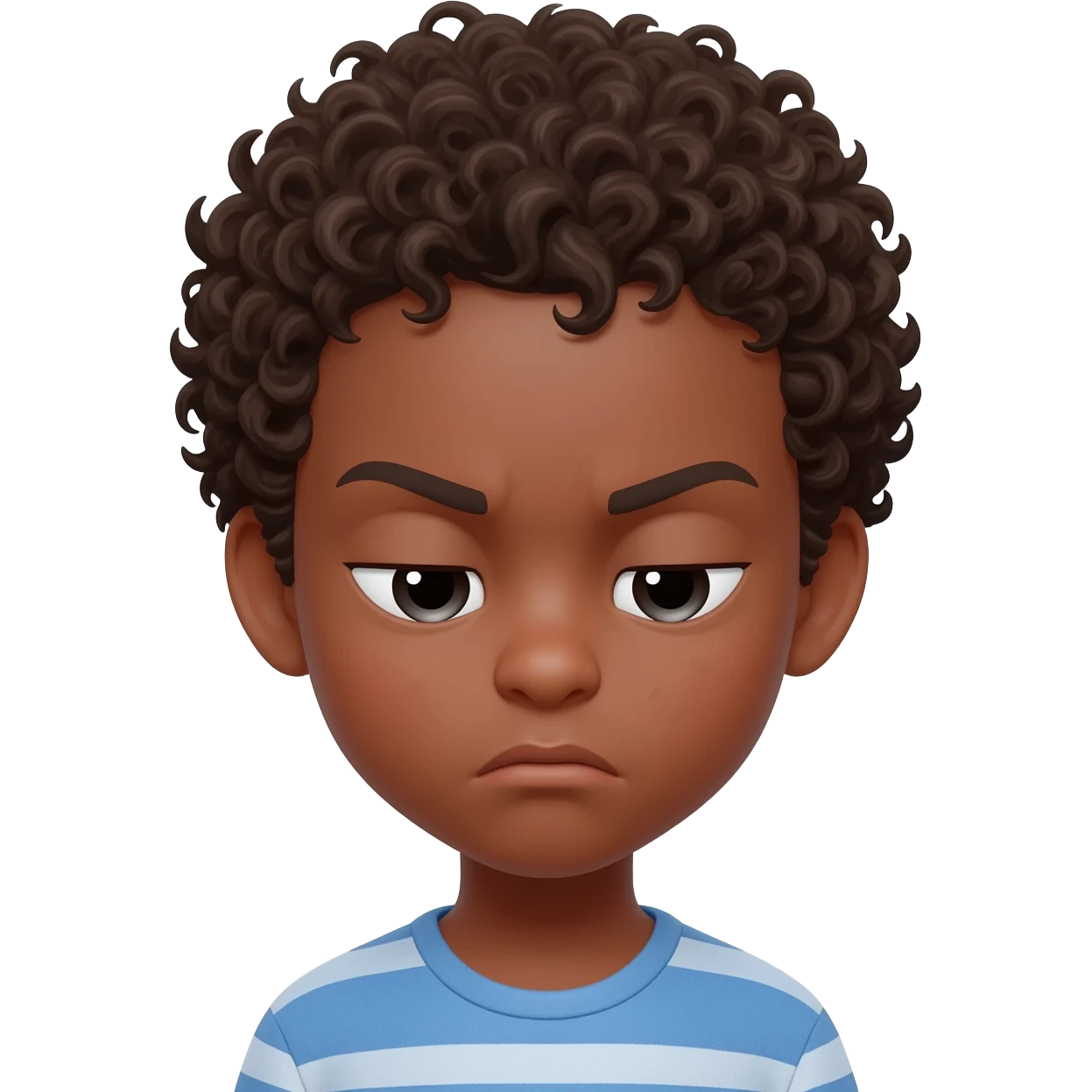 confused puzzled black boy curly hair emoji