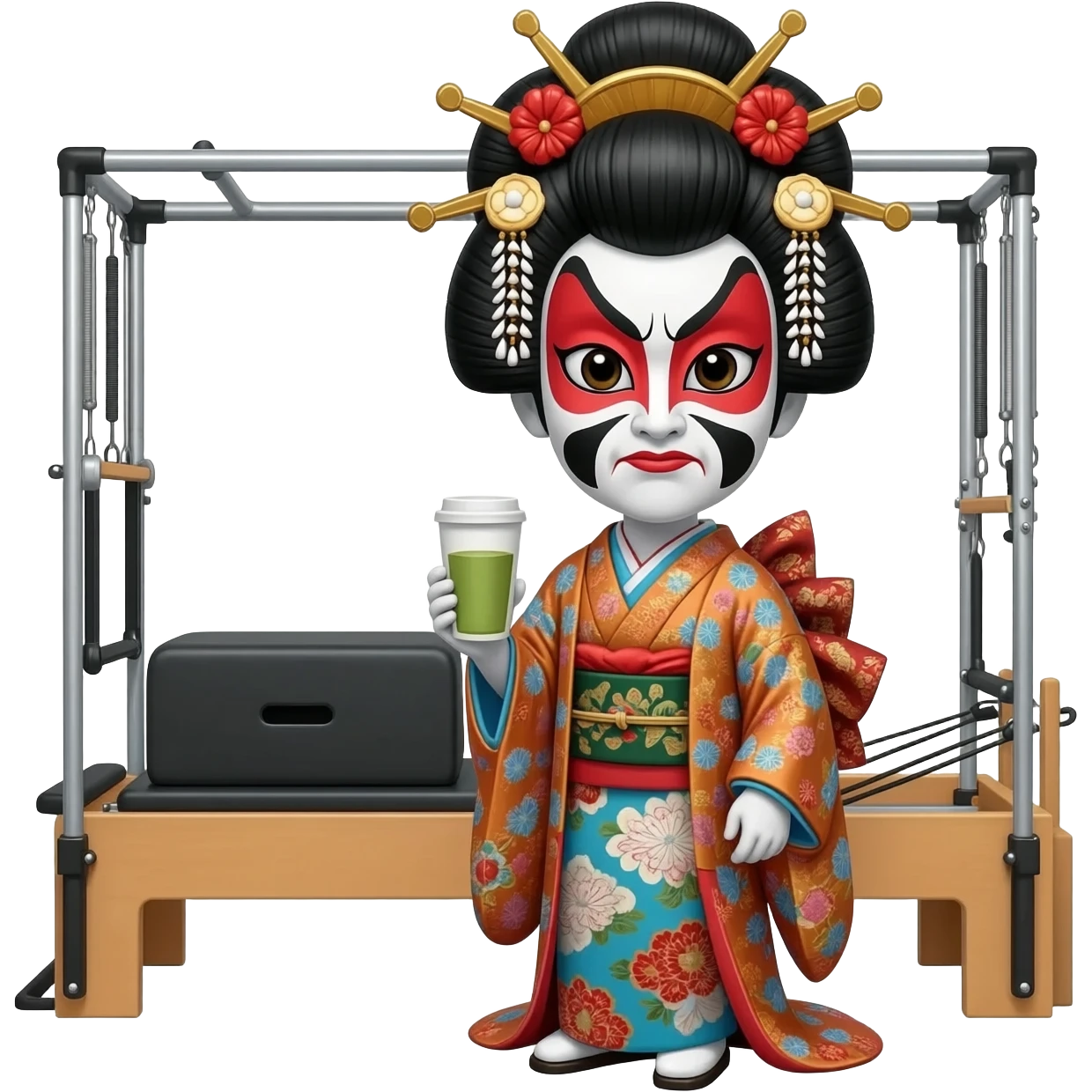 Kabuki made a point matcha coffee is in a reformer furry labubu machine Pilates ritm emoji