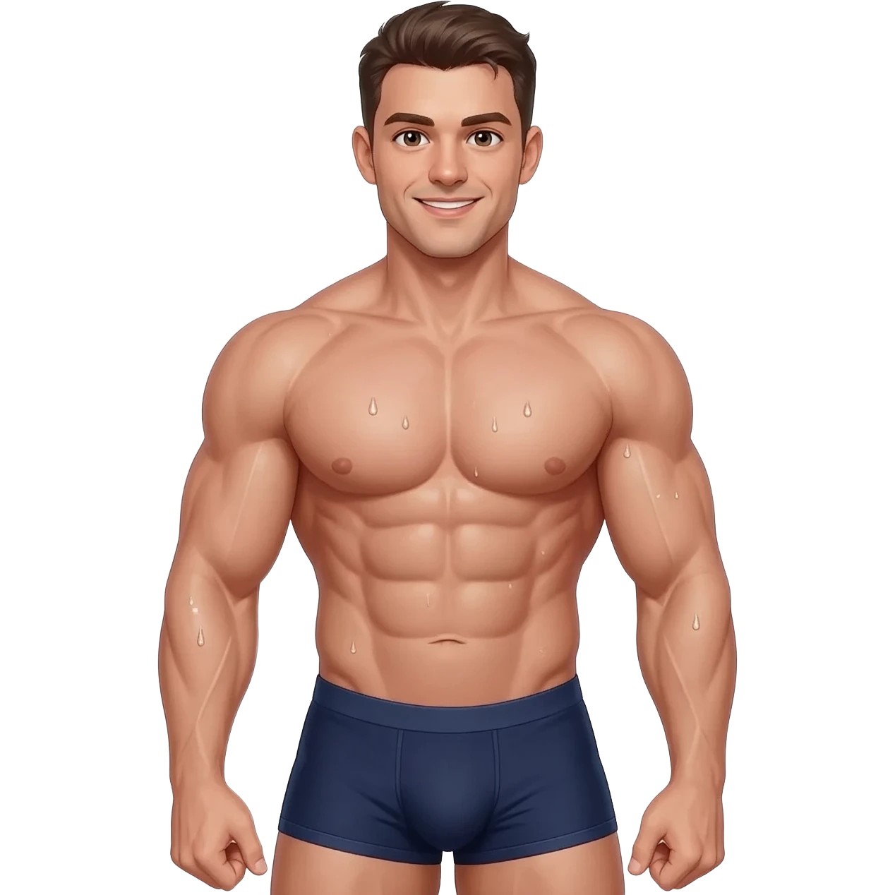 Huge muscular man in briefs emoji