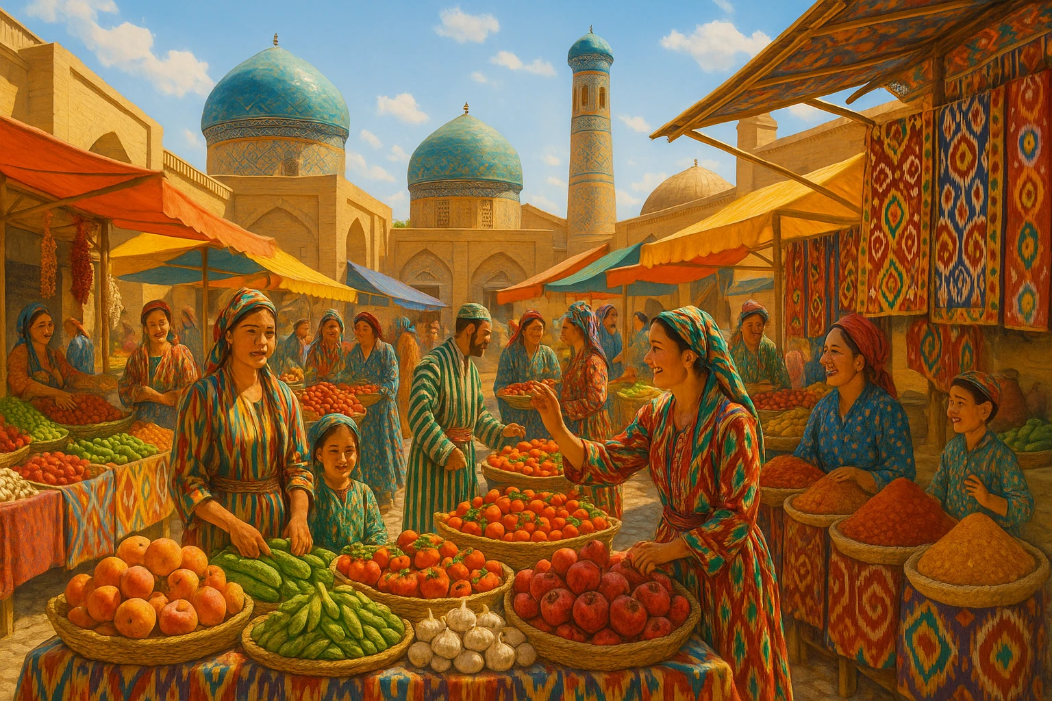 uzbek bozorini tasvirlab ber emoji
