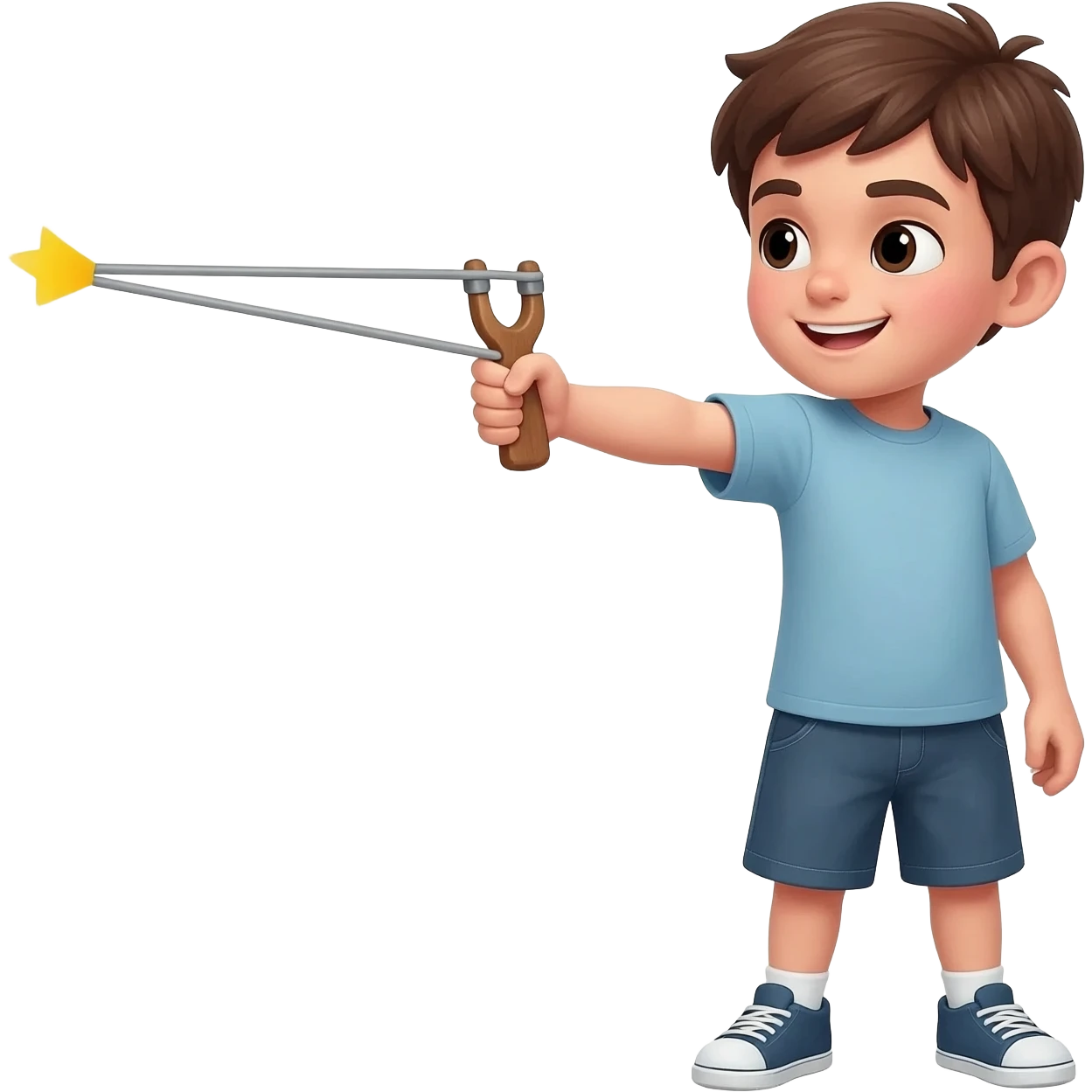 boy targeting with slingshot emoji