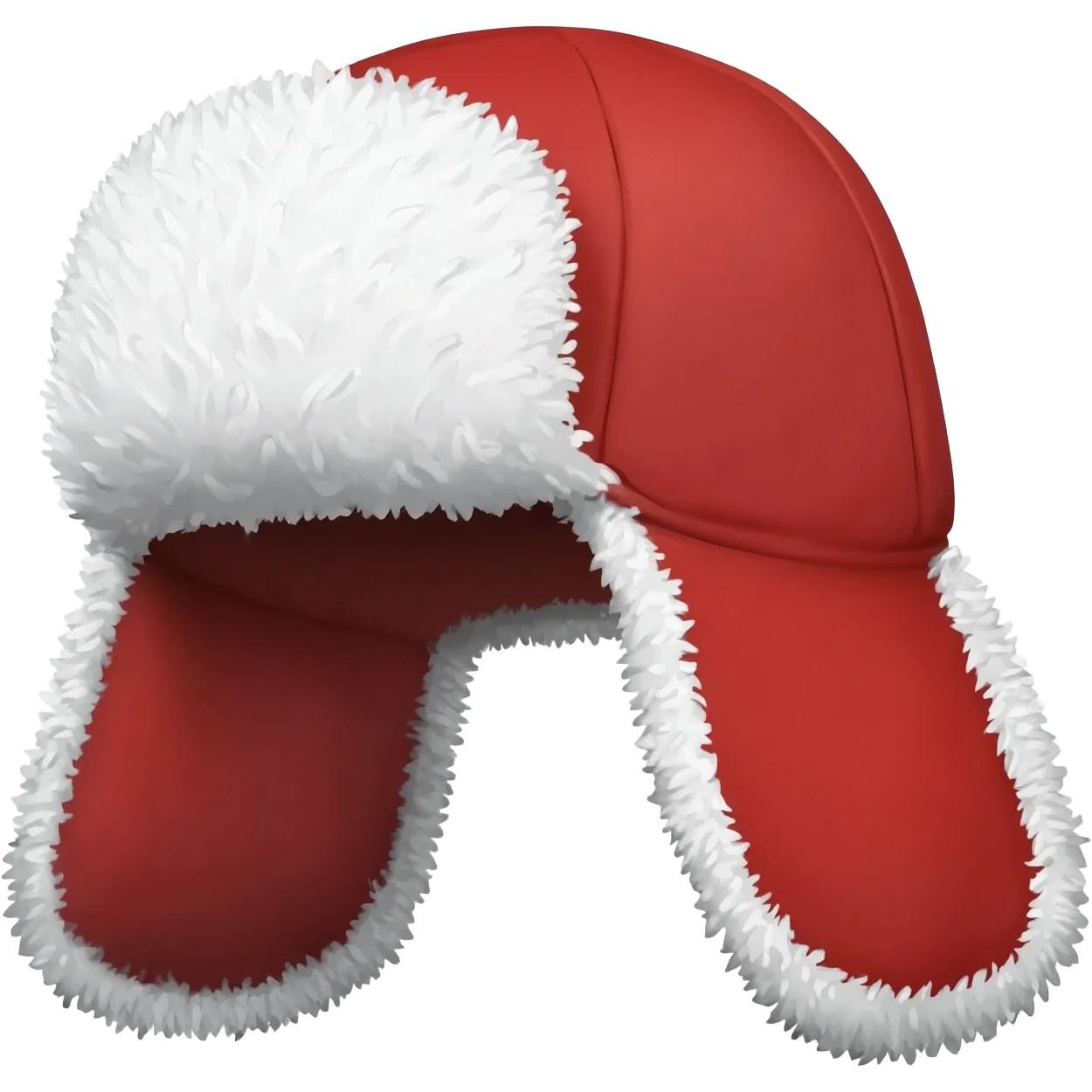 ios emoji style, apple emoji design, russian ushanka hat emoji, soft 3d, glossy, minimal shading, white background emoji