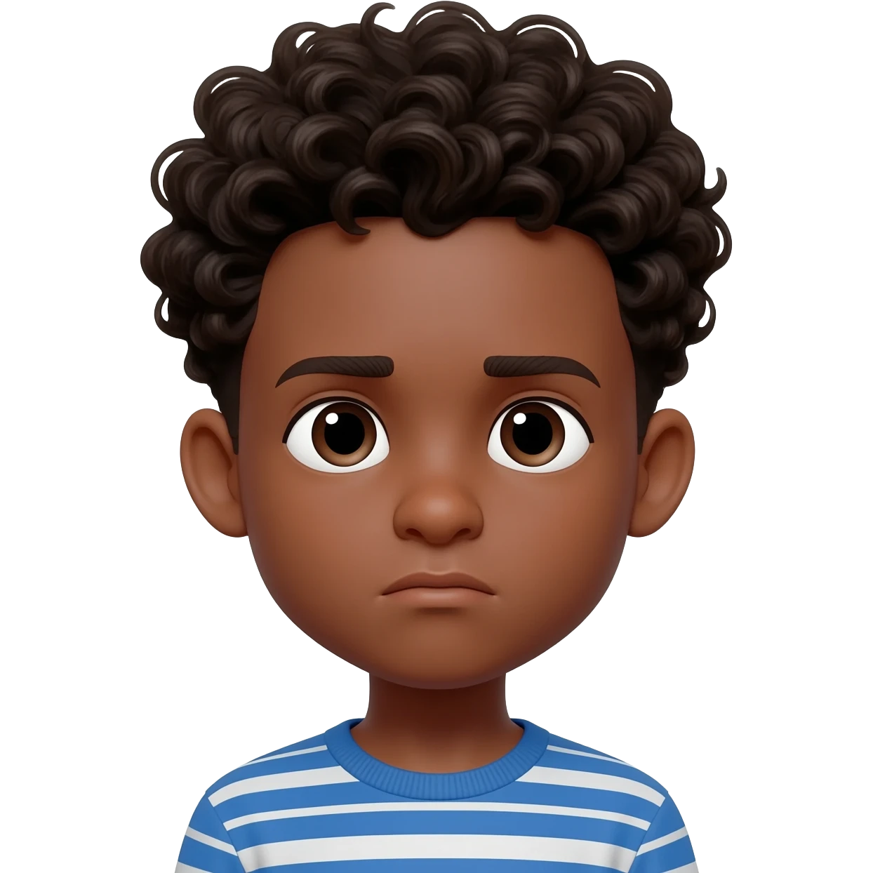 confused puzzled  questioning black boy curly hair emoji