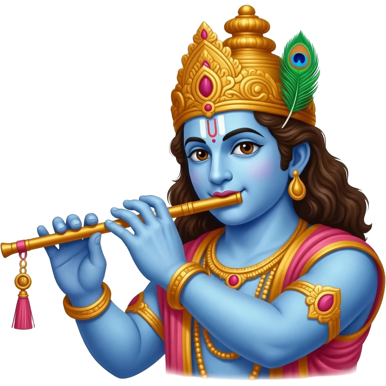 Sree krishna flute with peacock feather emoji