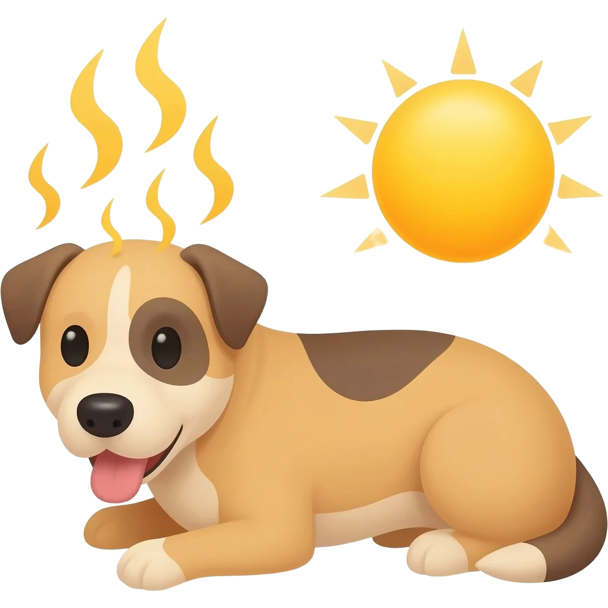a dog that is hot in the sun emoji