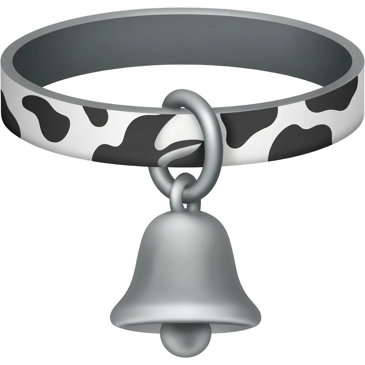 flat cow bell collar with cow pattern emoji