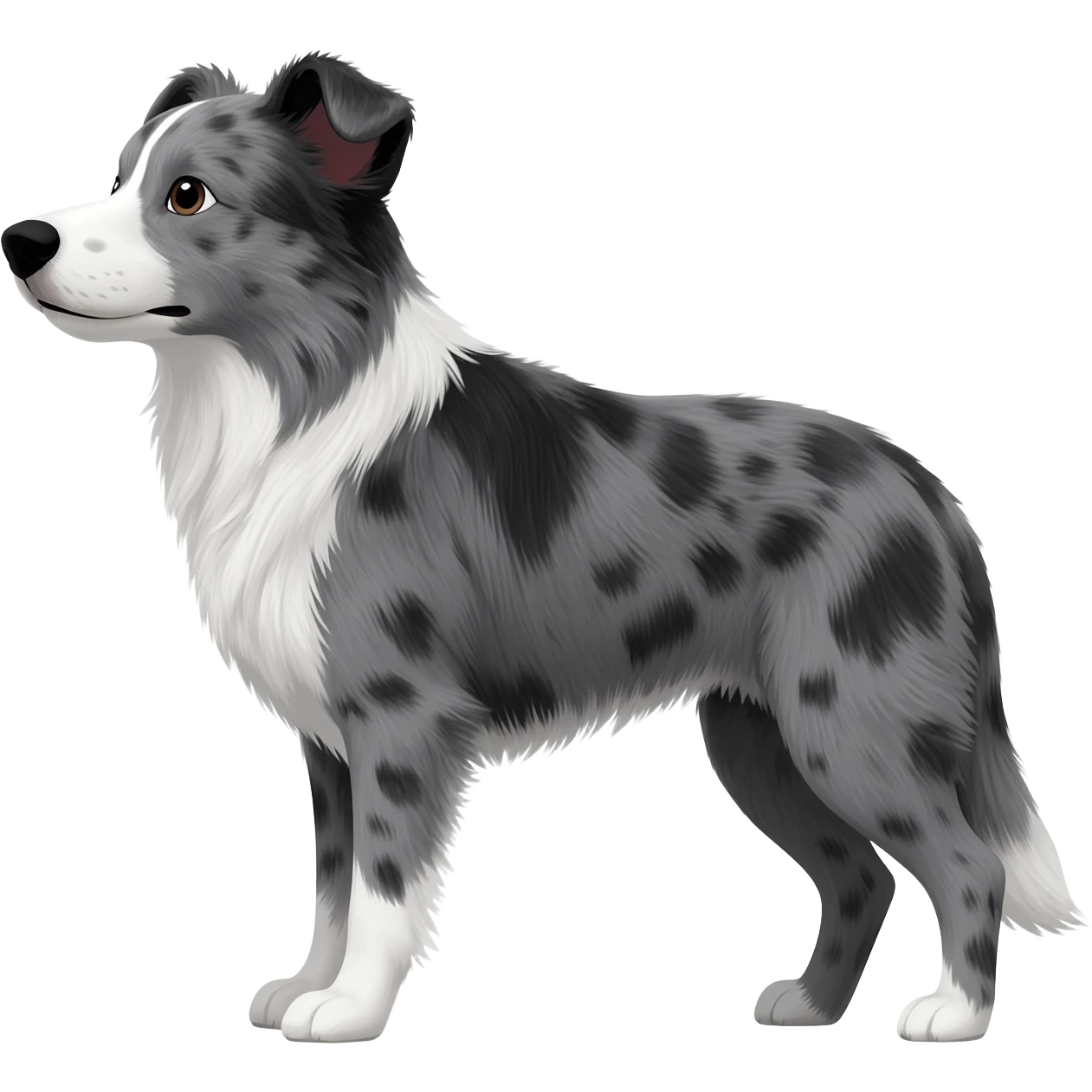 Old female working border collie emoji