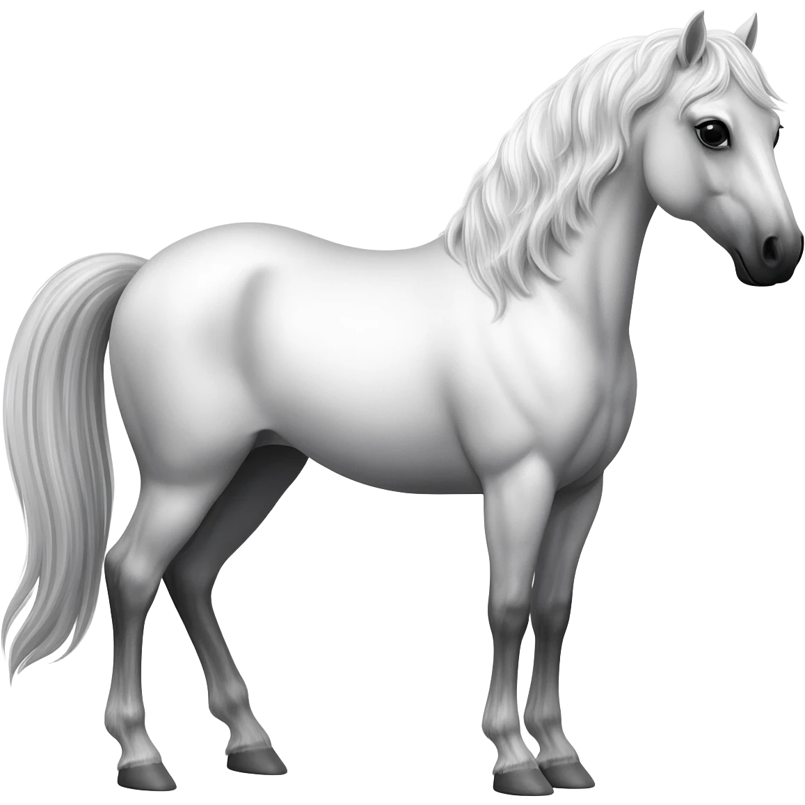 A majestic full white fur horse emoji