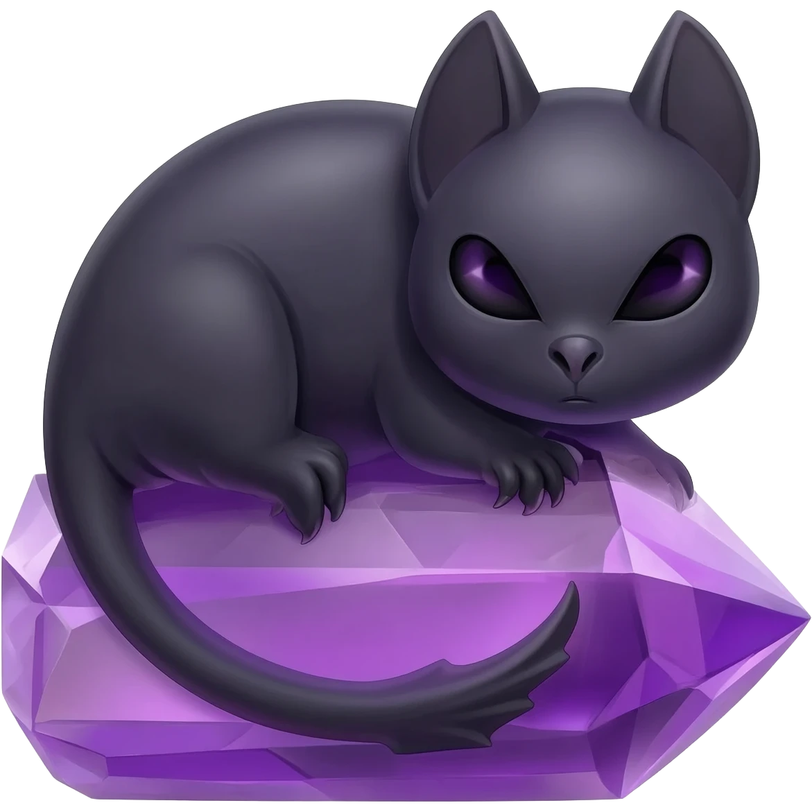 Bat curled around a purple crystal realistic cool looking make the bat look cool but realistic emoji