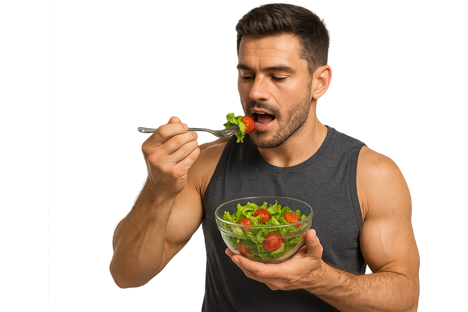 UOMO FITNESS CHE MANGIA INSALATA emoji