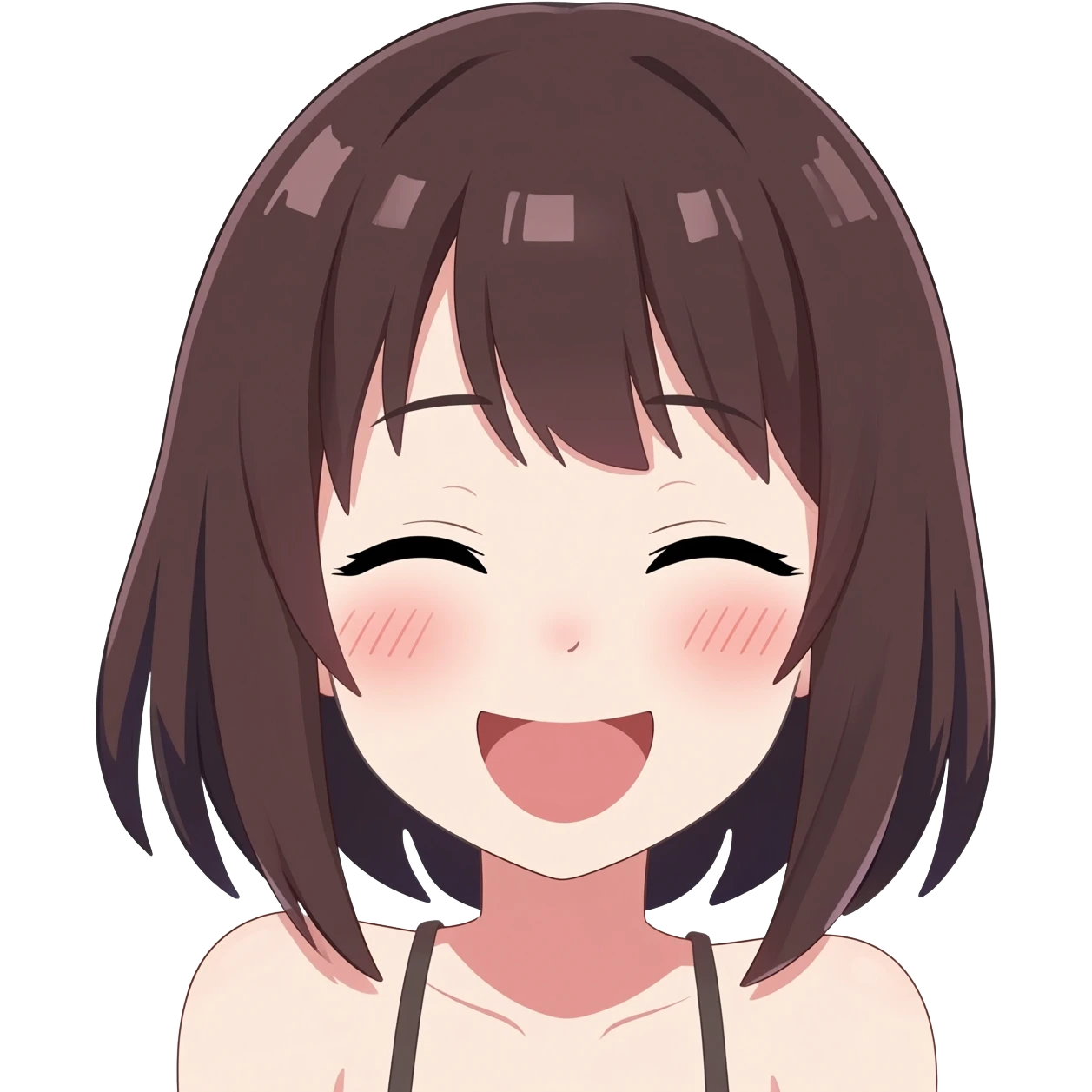 Anime girl  giggling and peeing emoji