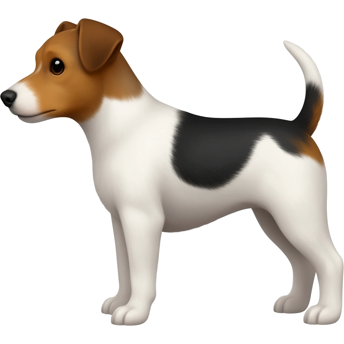 Terrier de color blanco, cafe y negro emoji