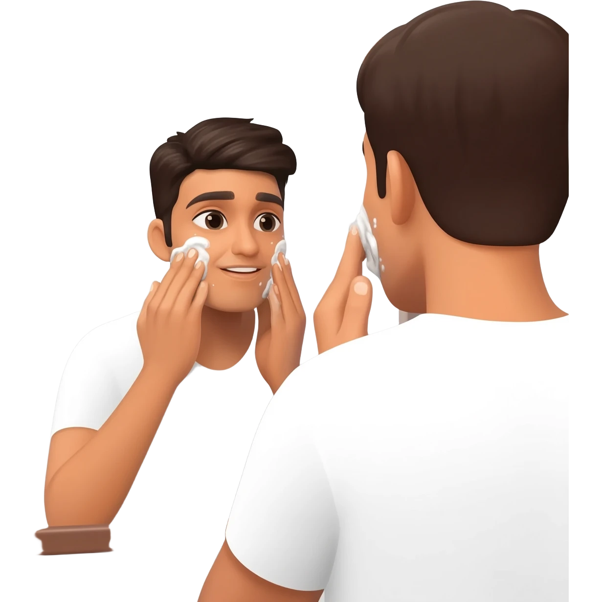 Indian young man at 26 years old cleaned face emoji