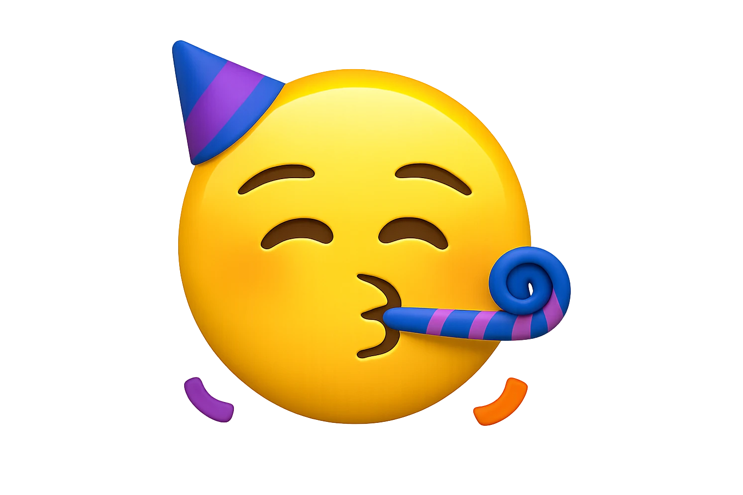 face with party blower emoji emoji
