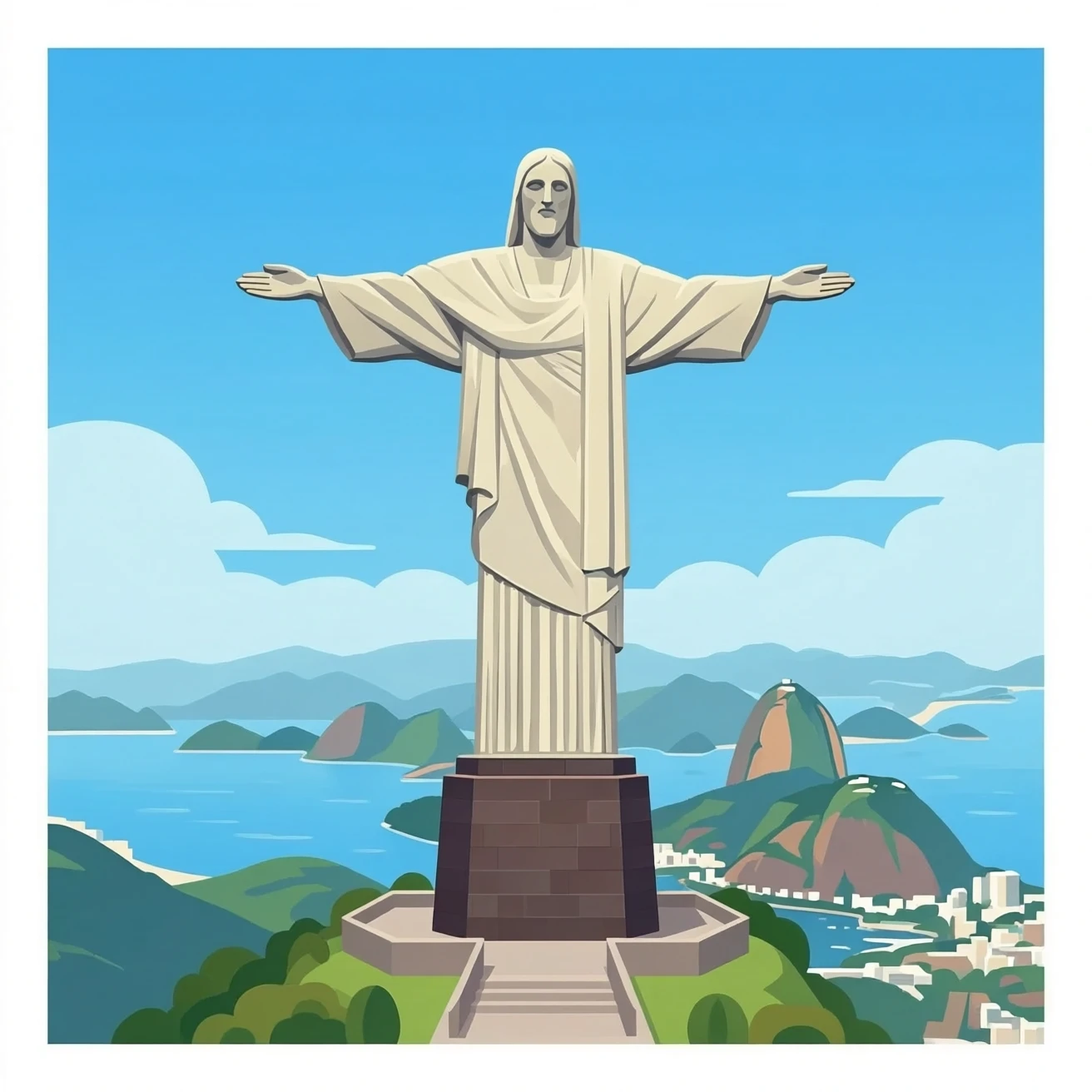 Le christ rédempteur de Rio de Janeiro au Brésil emoji