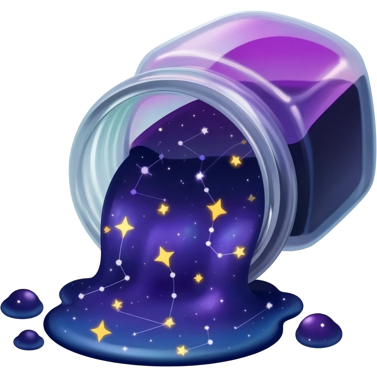 8. giant magical ink bottle spilling living constellations emoji