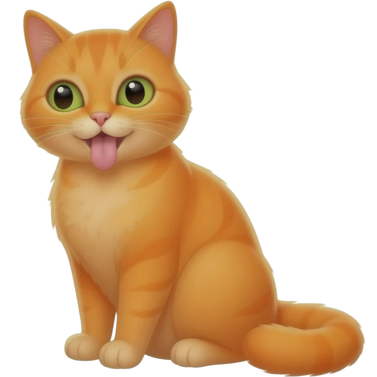 A ginger cat sits with its tongue hanging out emoji